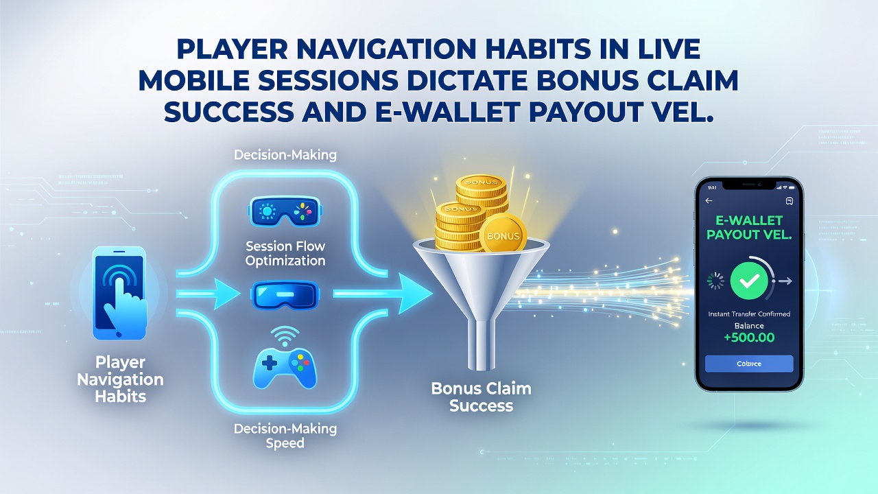 Detailansicht einer mobilen App-Oberfläche mit Navigationspfaden zu Boni und E-Wallet-Auszahlungen in einer Live-Session