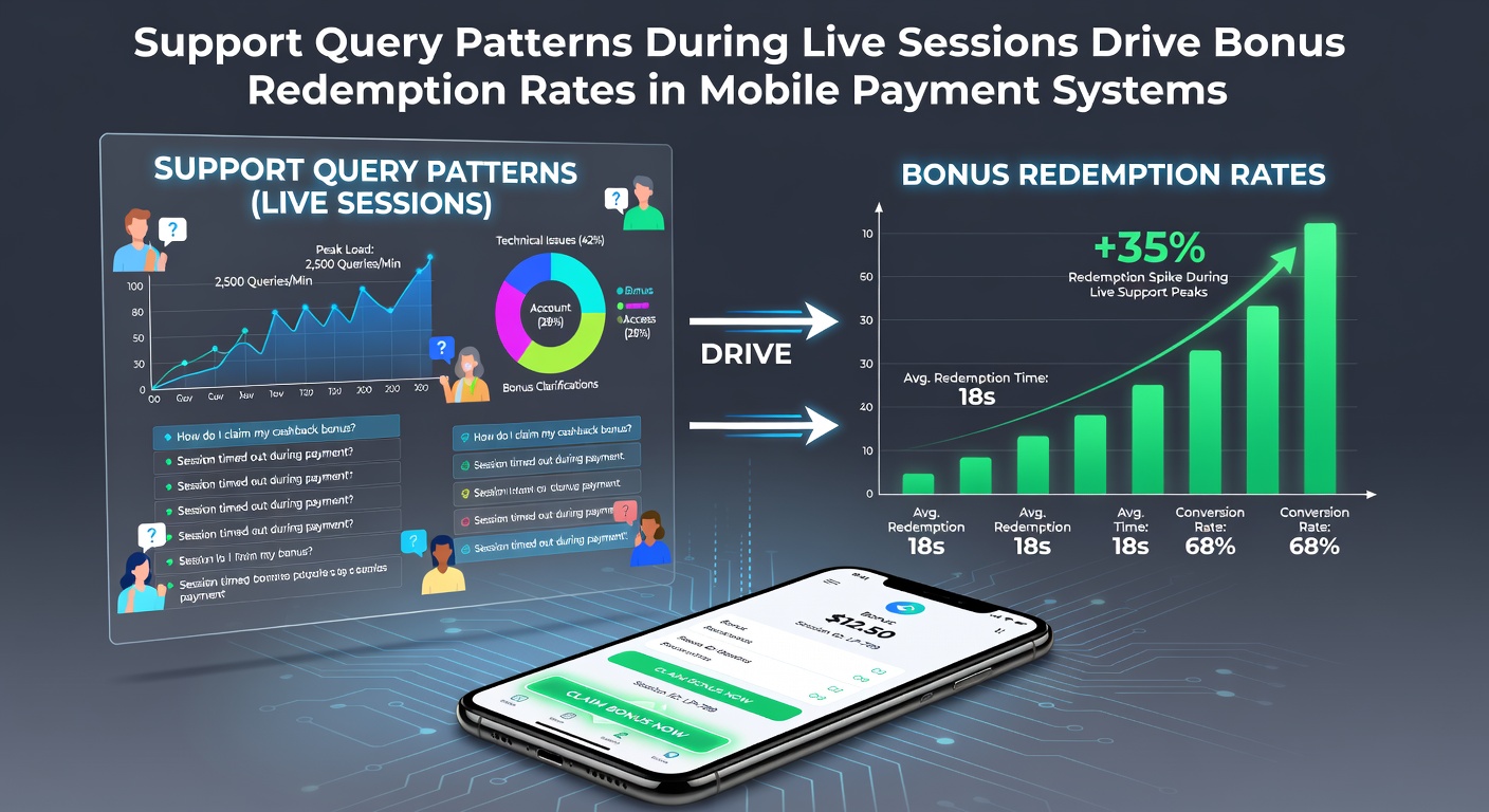 Diagramm zeigt Support-Anfragemuster während Live-Sitzungen und deren Einfluss auf mobile Bonus-Einlösungen in Zahlungssystemen