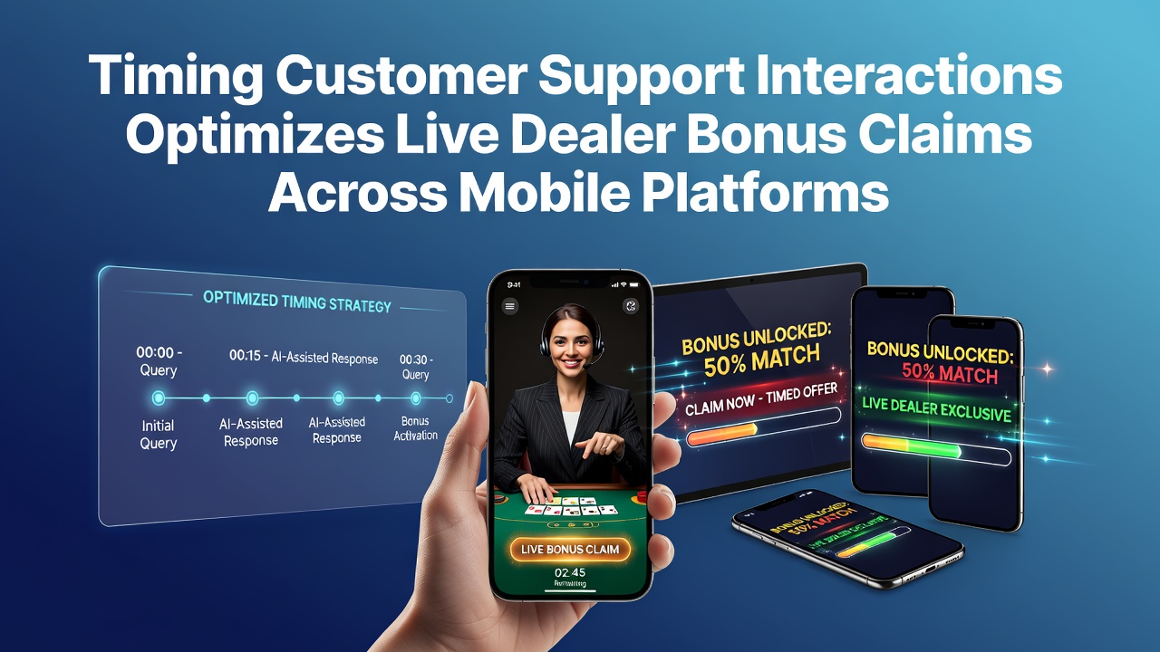 Darstellung mobiler Live-Dealer-Sessions mit Support-Interaktionen und Bonus-Claims auf Smartphones