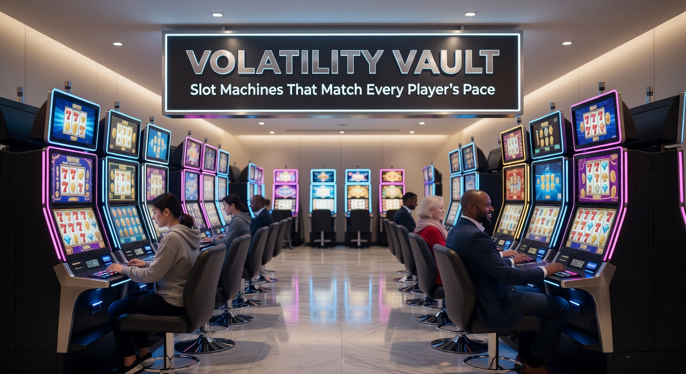 Illustration eines Volatility Vault-Systems bei modernen Slotmaschinen, das Volatilitätsstufen dynamisch anpasst