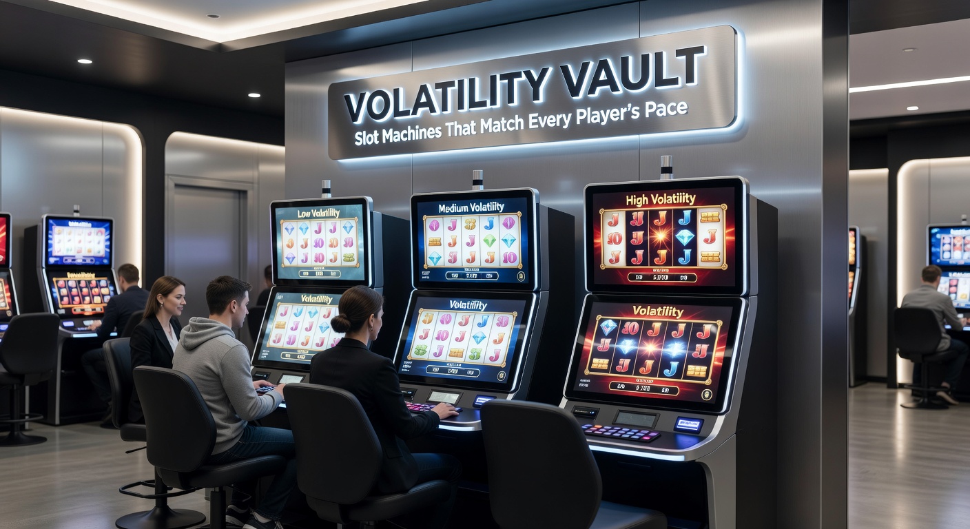 Grafik zur dynamischen Anpassung von Volatilität in Volatility Vault-Slots, mit Kurven für niedriges, mittleres und hohes Spielertempo
